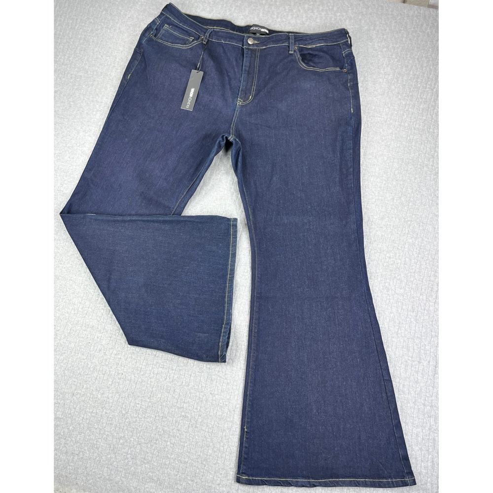 New Bootcut Fashion Nova Flare Jeans Women 22 high‎ rise Dark Wash stretch Plus
